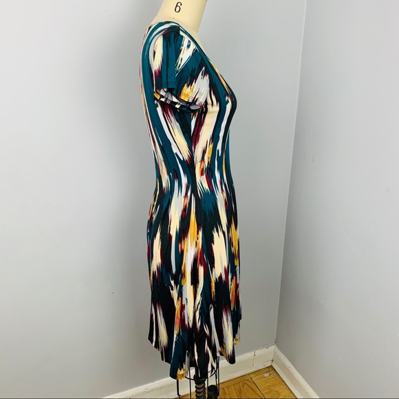 NY Collection Abstract Fit & Flare Dress NWOT - Picture 5 of 8